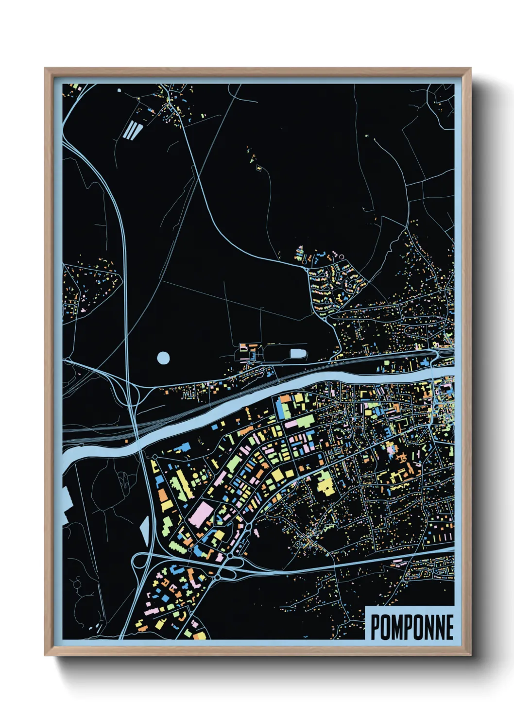 Une affiche de carte sur Pomponne