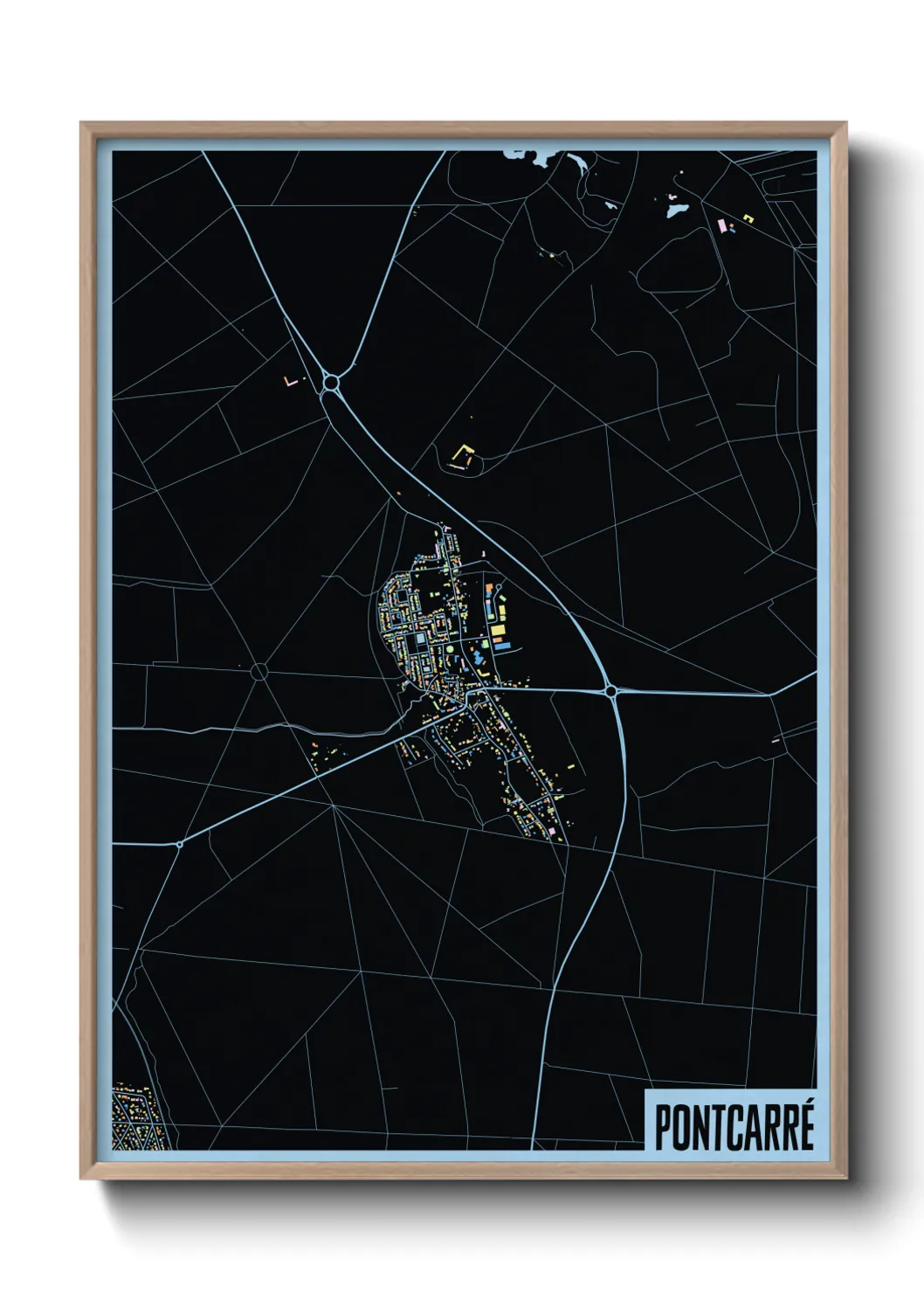 Une affiche de carte sur Pontcarré