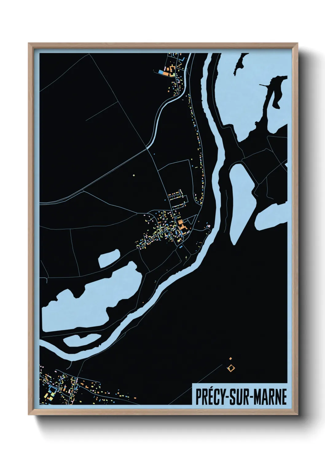 Une affiche de carte sur Précy-sur-Marne