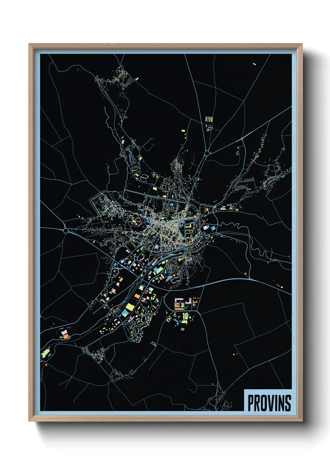 Une affiche de carte sur Provins