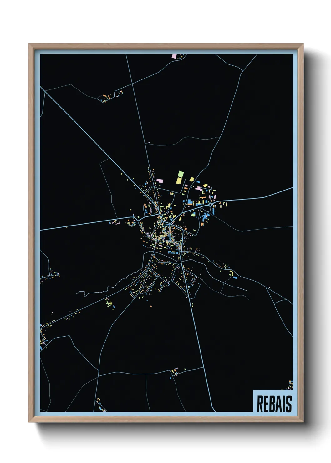 Une affiche de carte sur Rebais