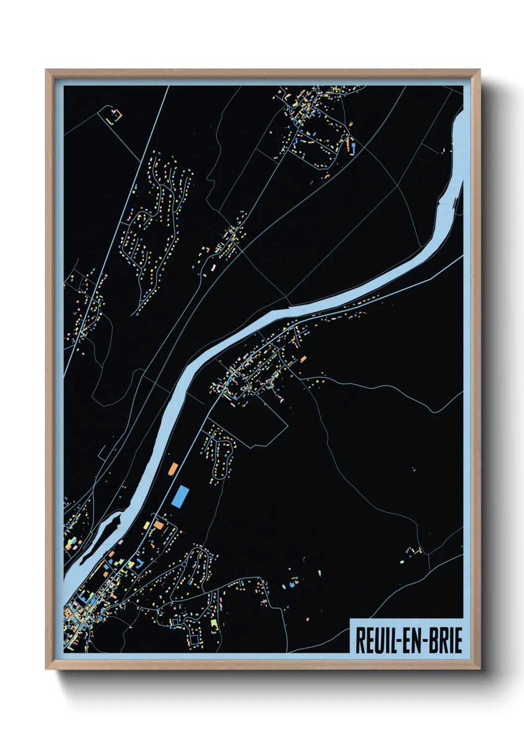 Une affiche de carte sur Reuil-en-Brie