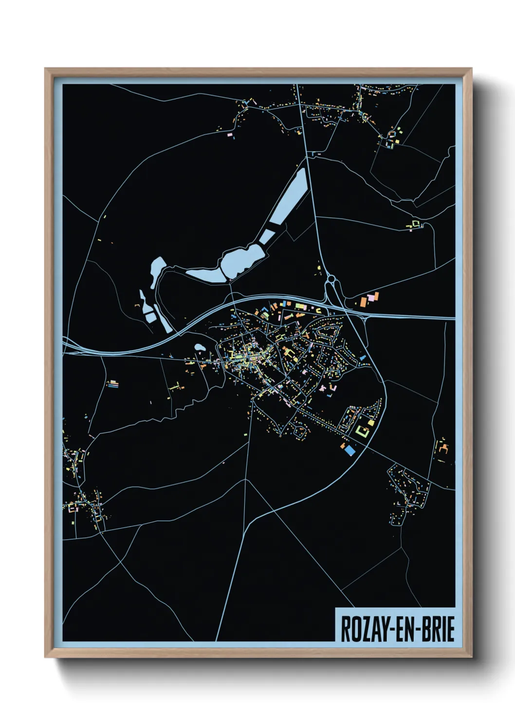 Une affiche de carte sur Rozay-en-Brie