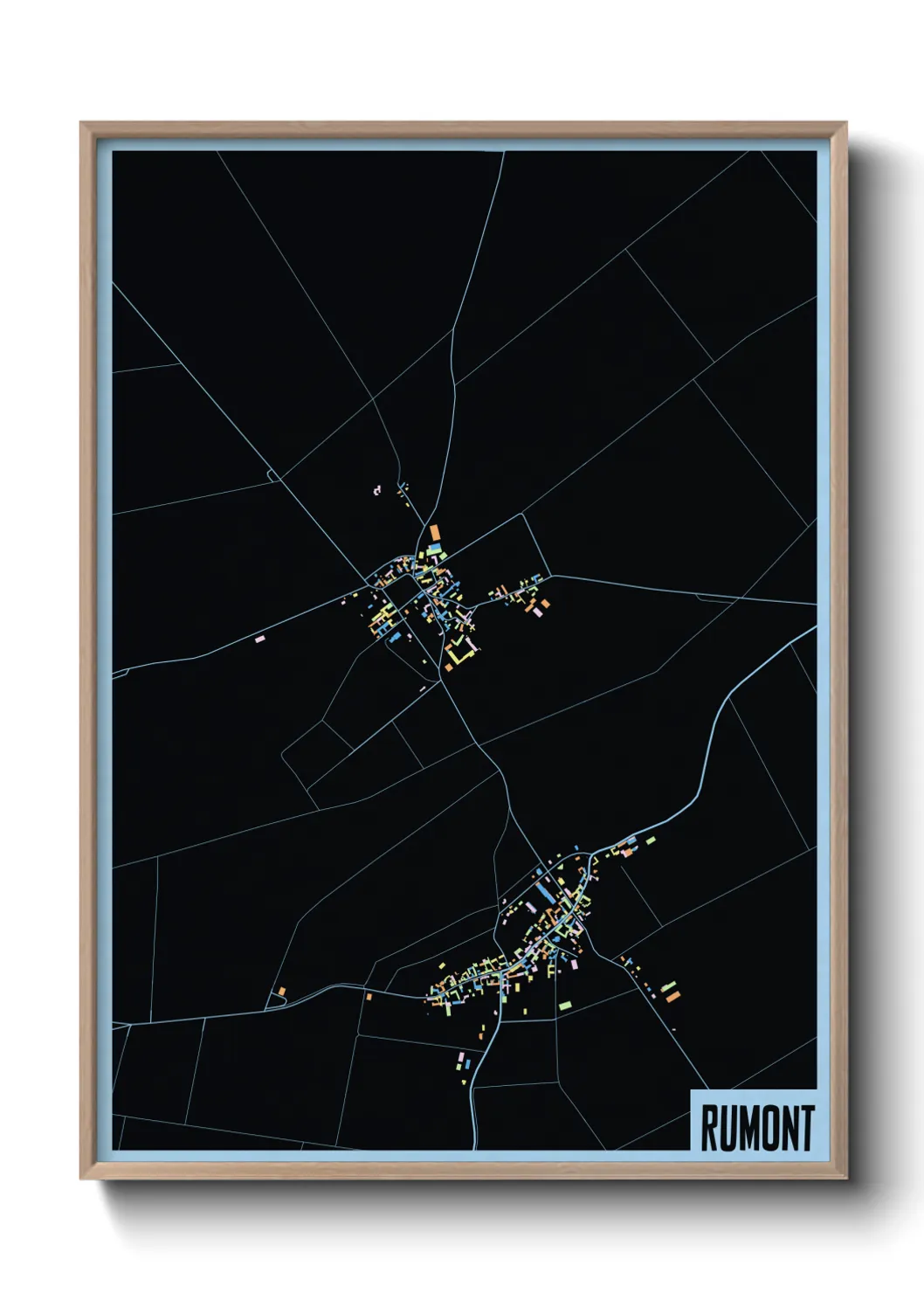 Une affiche de carte sur Rumont