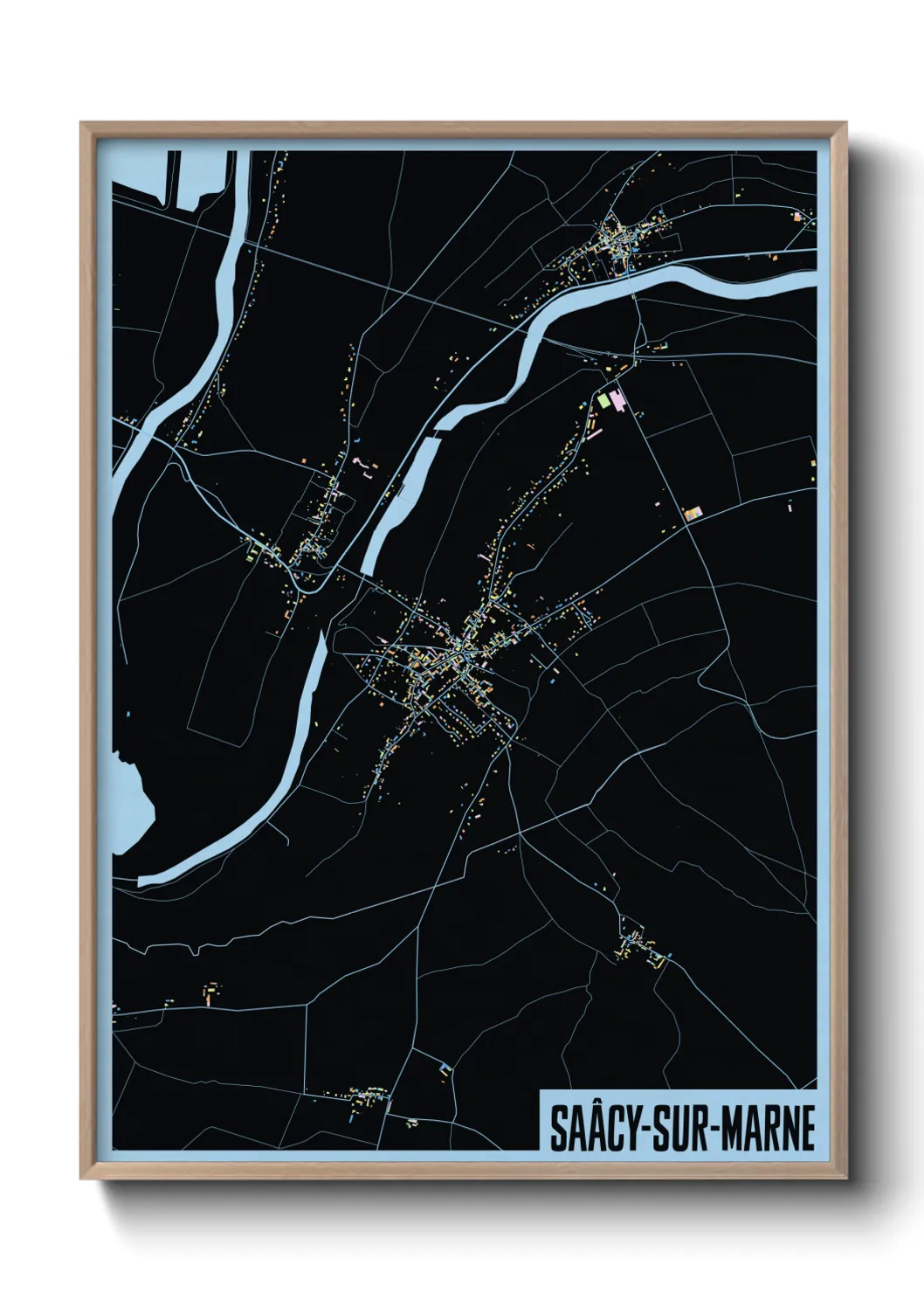 Une affiche de carte sur Saâcy-sur-Marne