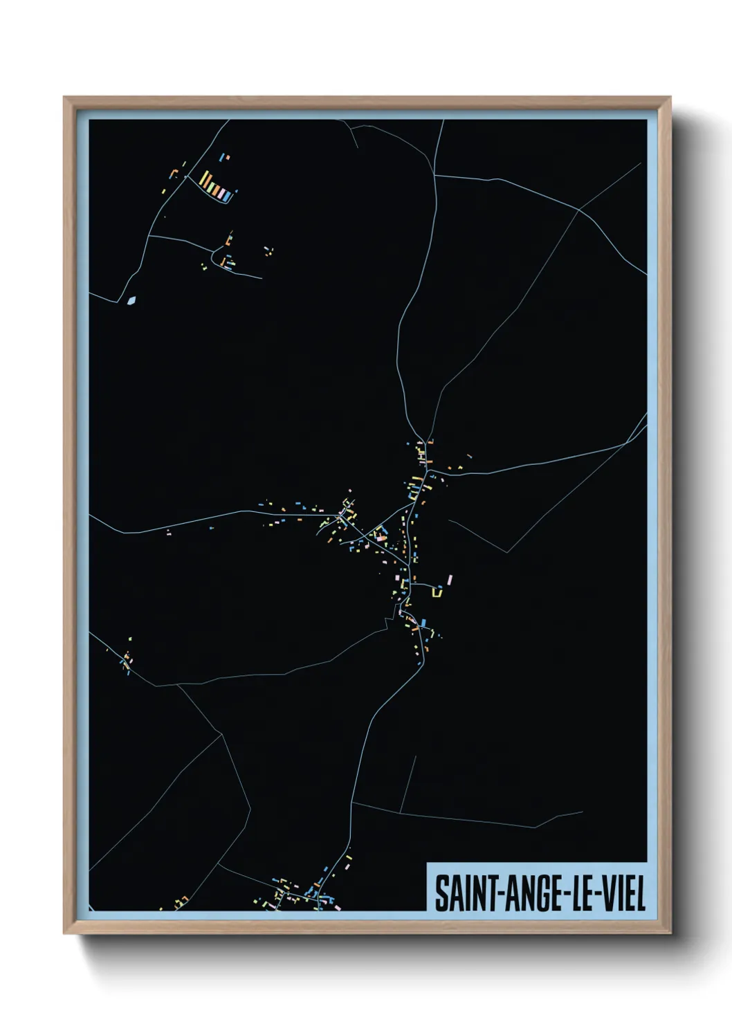 Une affiche de carte sur Saint-Ange-le-Viel