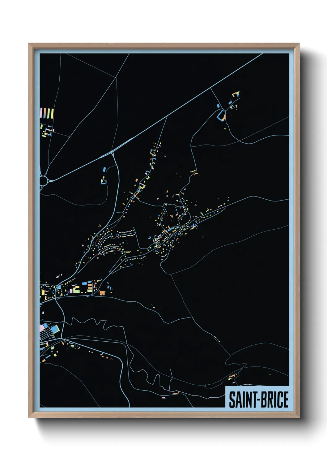 Une affiche de carte sur Saint-Brice