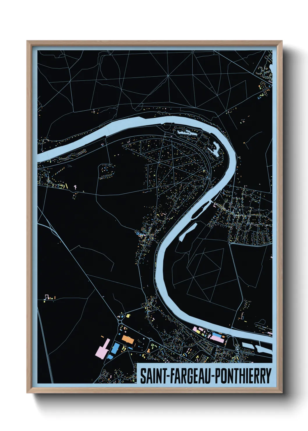 Une affiche de carte sur Saint-Fargeau-Ponthierry