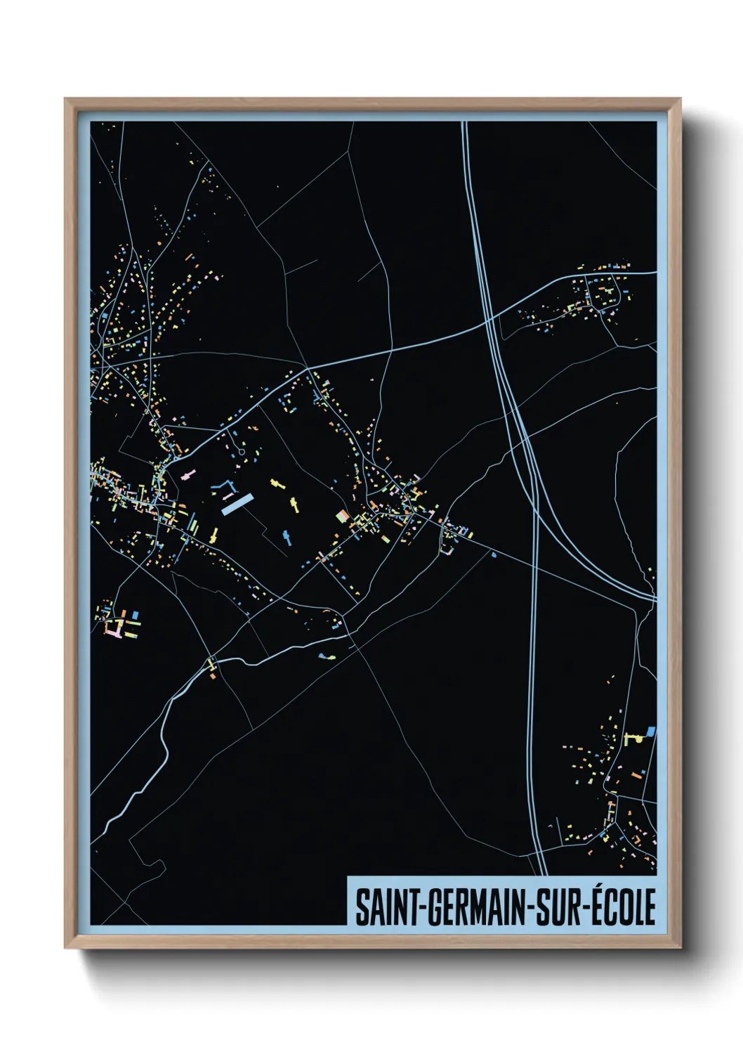 Une affiche de carte sur Saint-Germain-sur-École