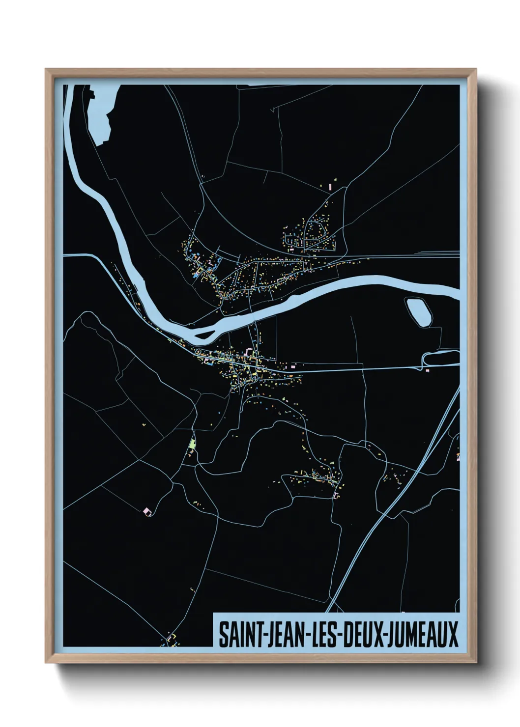 Une affiche de carte sur Saint-Jean-les-Deux-Jumeaux