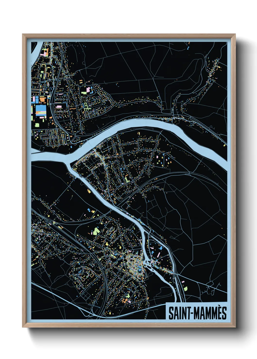 Une affiche de carte sur Saint-Mammès