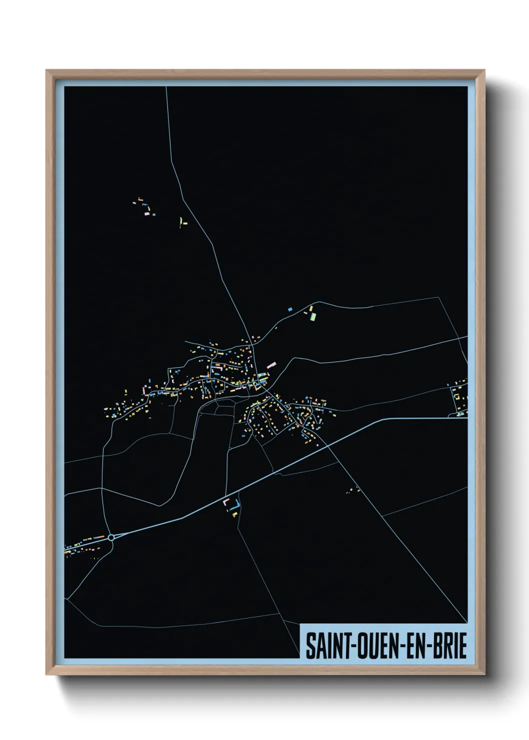 Une affiche de carte sur Saint-Ouen-en-Brie