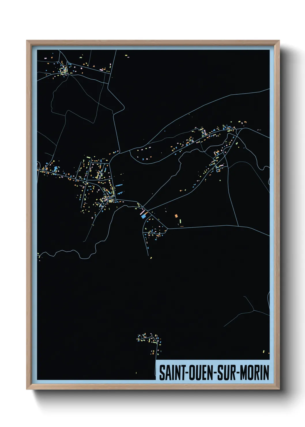 Une affiche de carte sur Saint-Ouen-sur-Morin