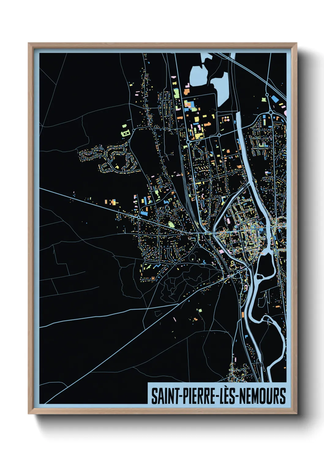Une affiche de carte sur Saint-Pierre-lès-Nemours