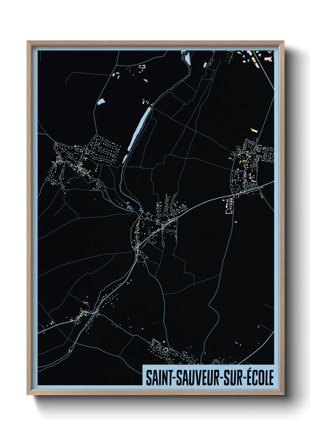 Une affiche de carte sur Saint-Sauveur-sur-École