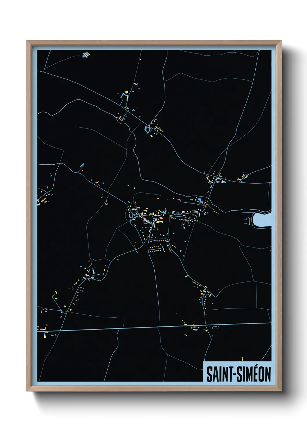 Une affiche de carte sur Saint-Siméon