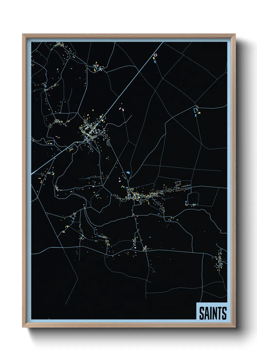 Une affiche de carte sur Saints