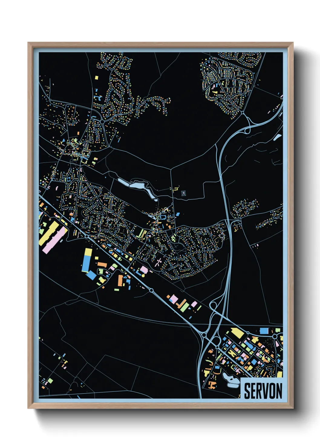 Une affiche de carte sur Servon