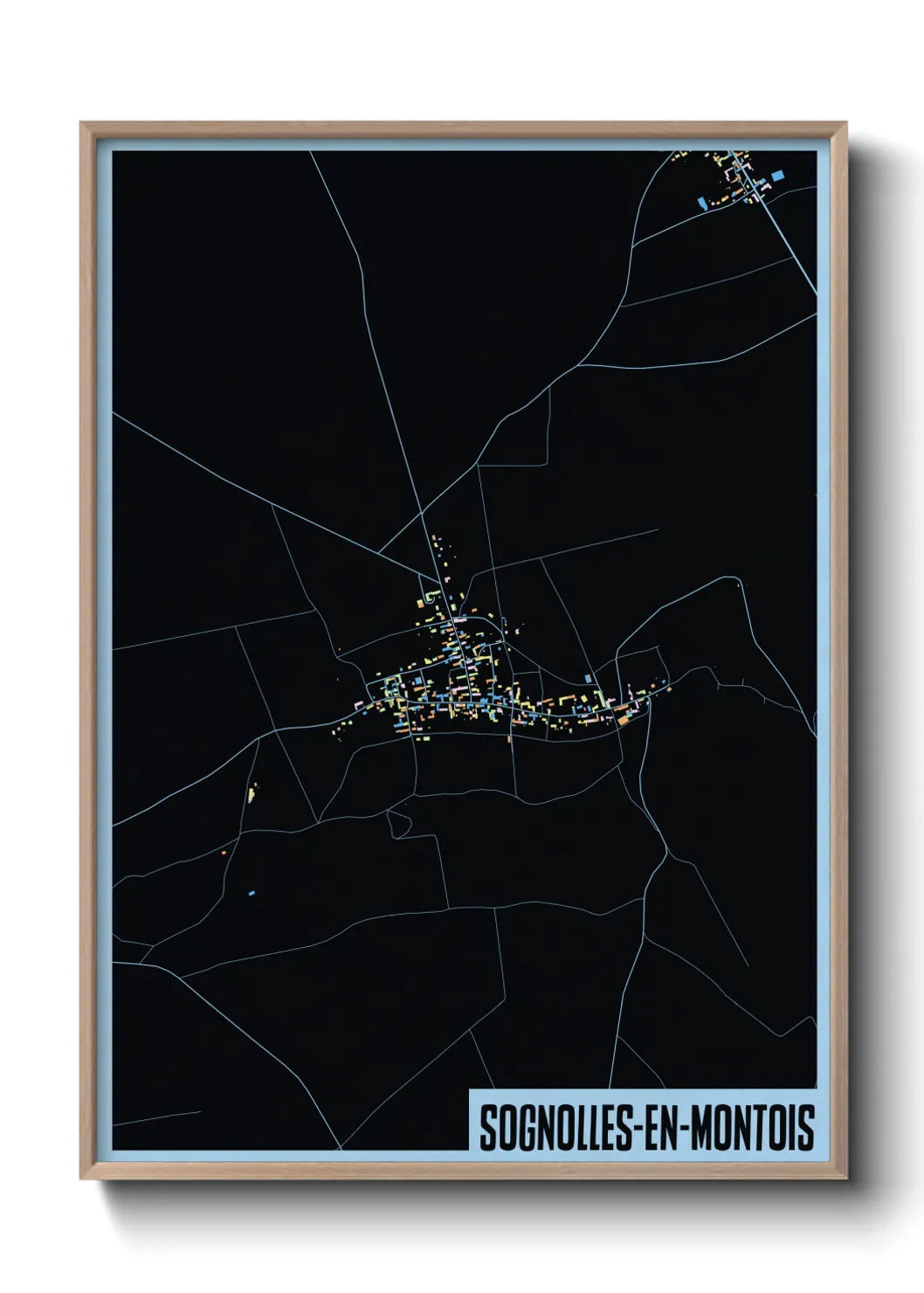 Une affiche de carte sur Sognolles-en-Montois
