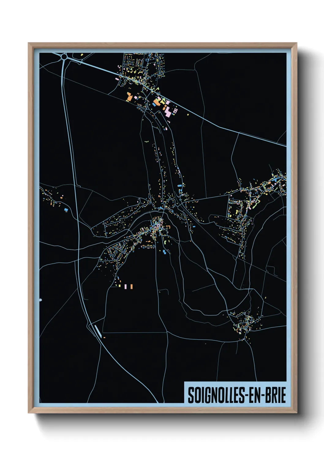 Une affiche de carte sur Soignolles-en-Brie