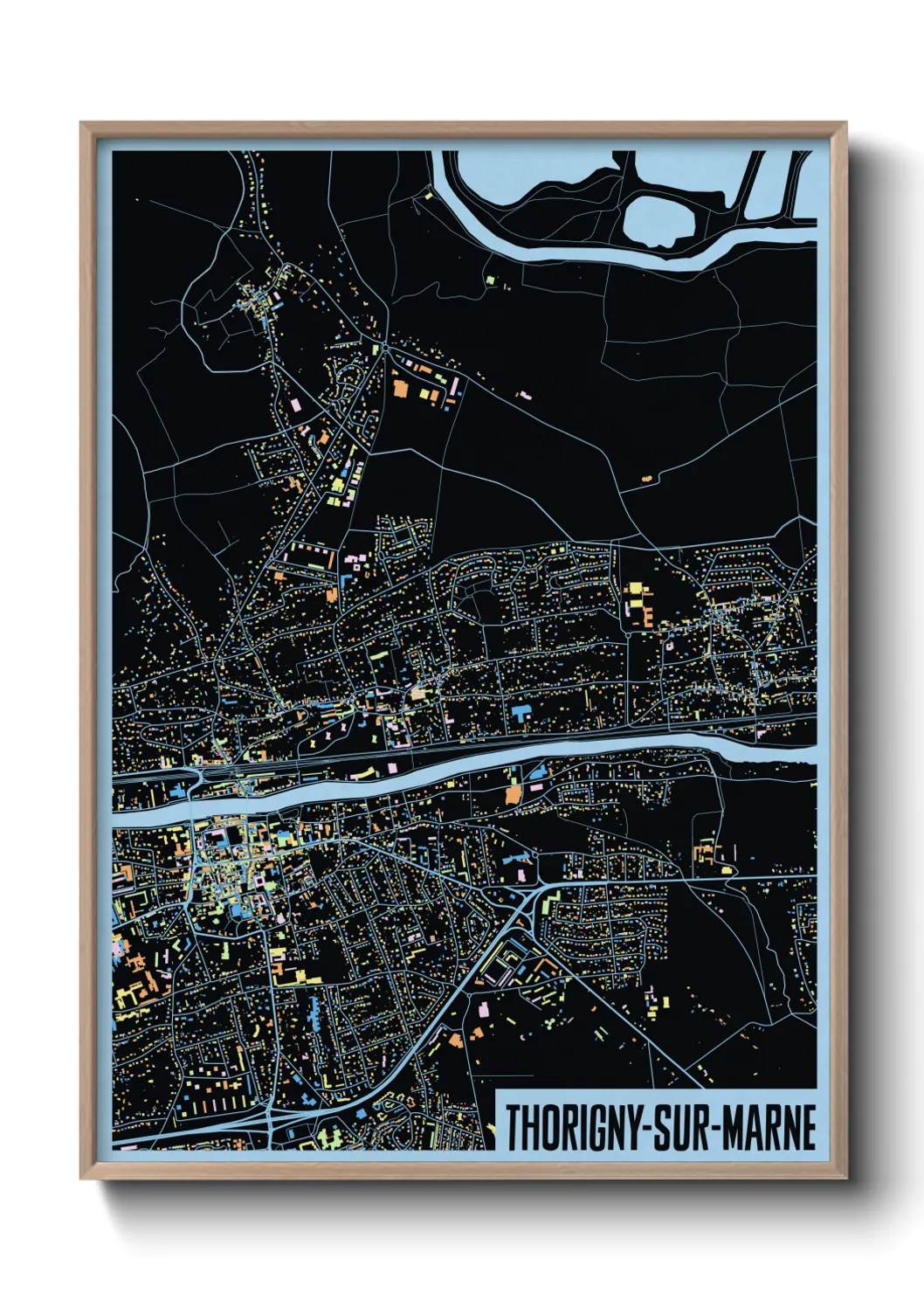 Une affiche de carte sur Thorigny-sur-Marne