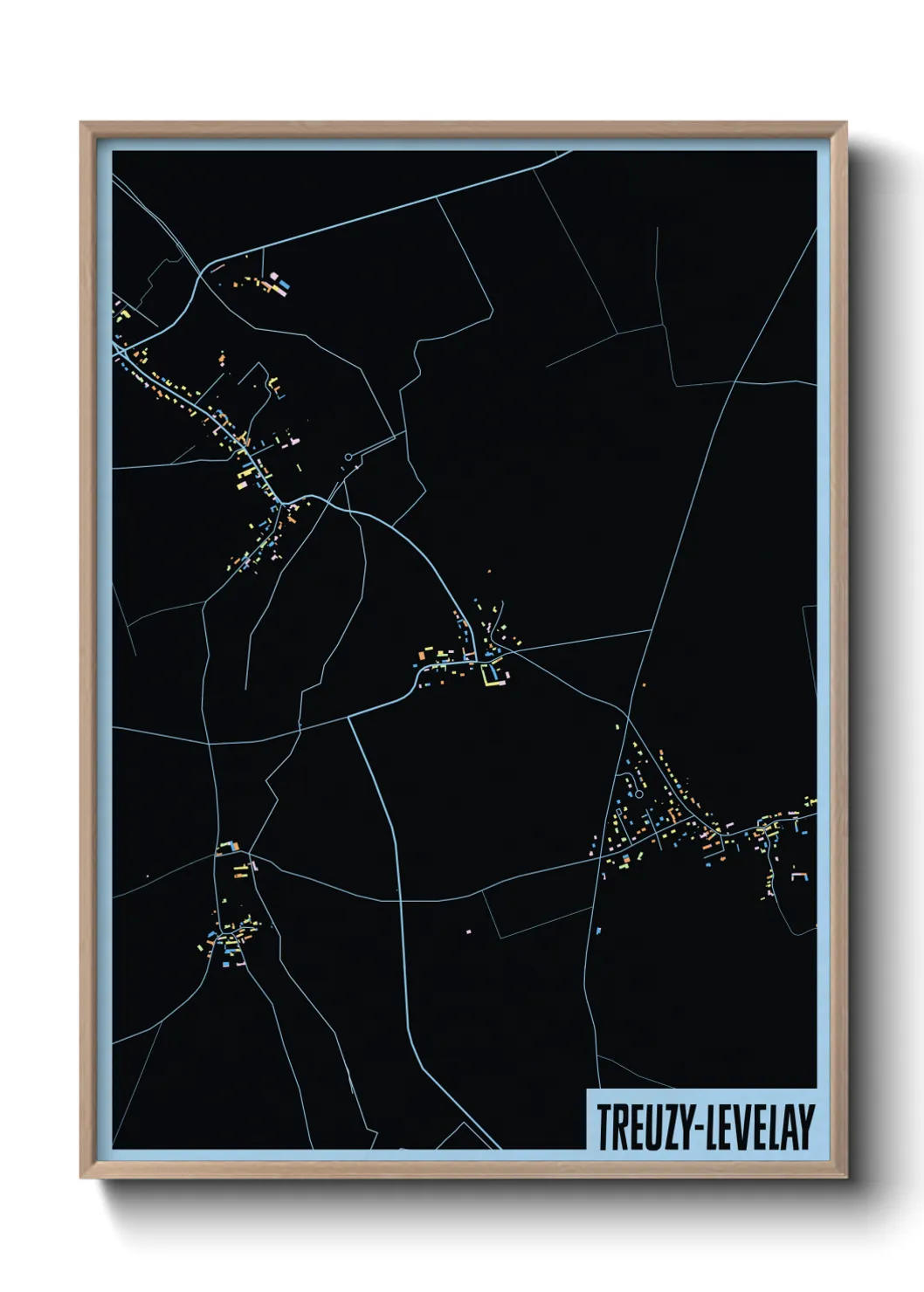 Une affiche de carte sur Treuzy-Levelay