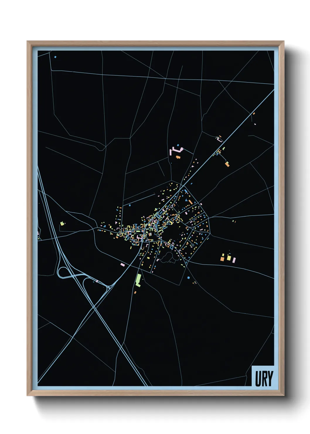 Une affiche de carte sur Ury