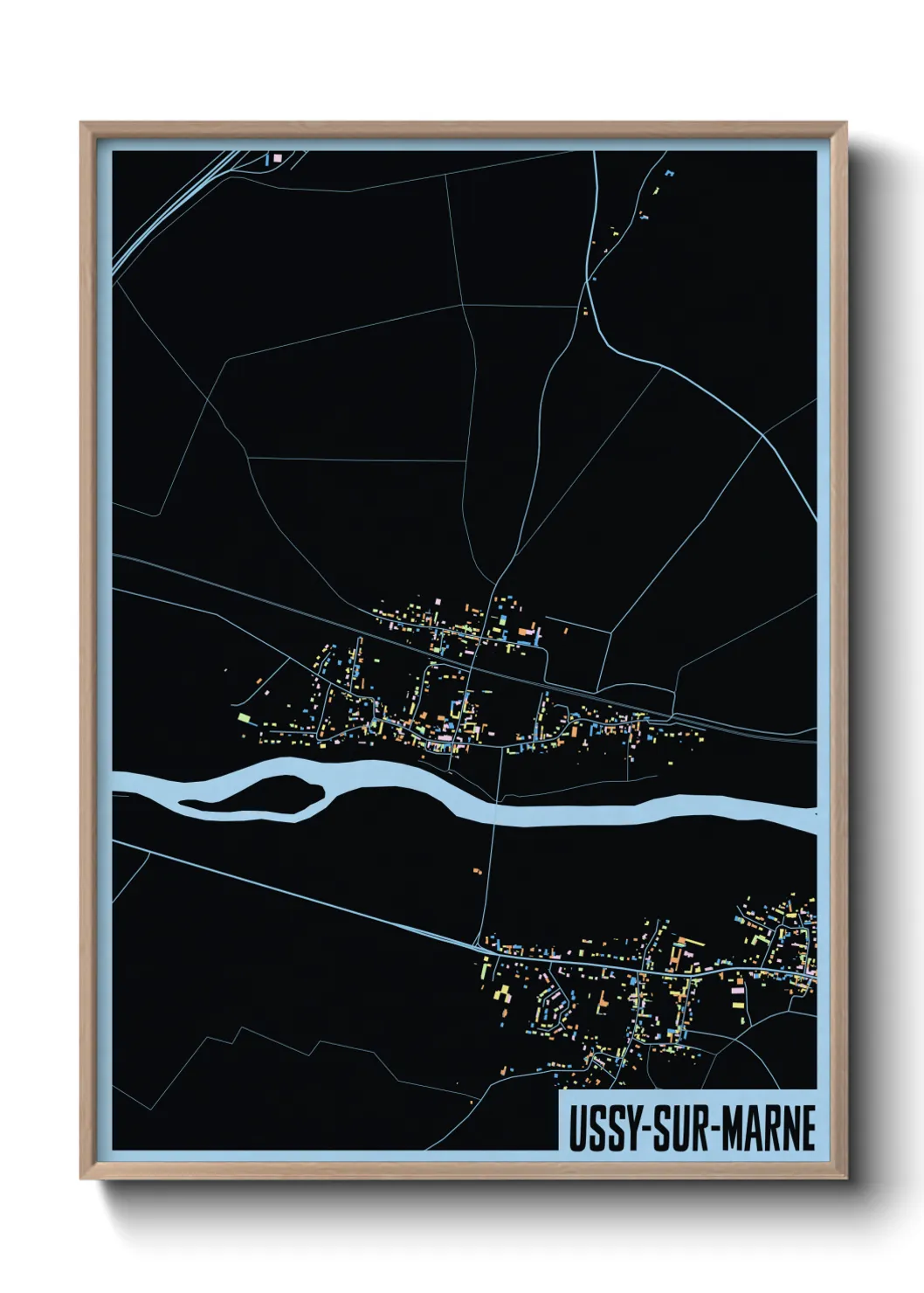 Une affiche de carte sur Ussy-sur-Marne