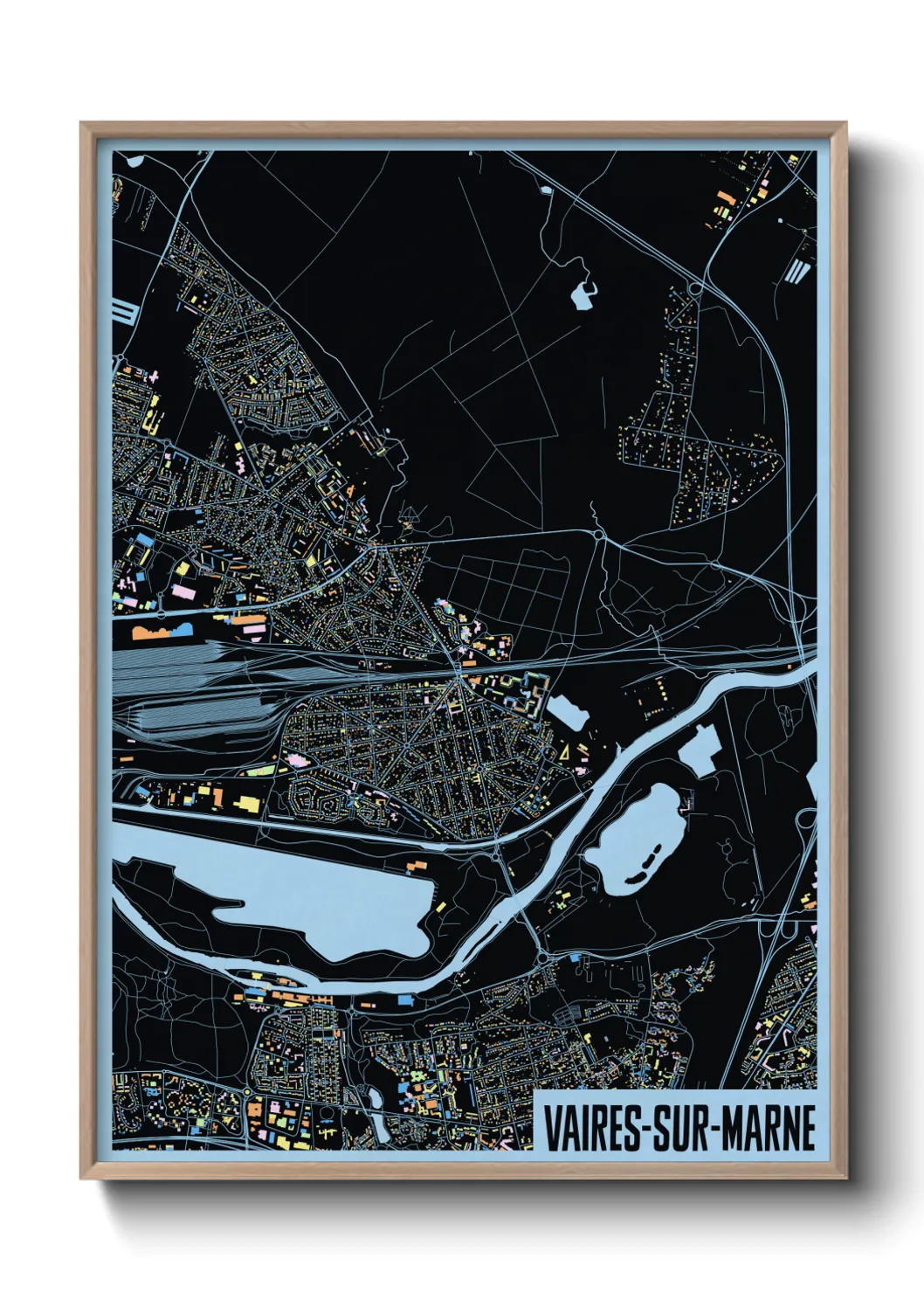 Une affiche de carte sur Vaires-sur-Marne