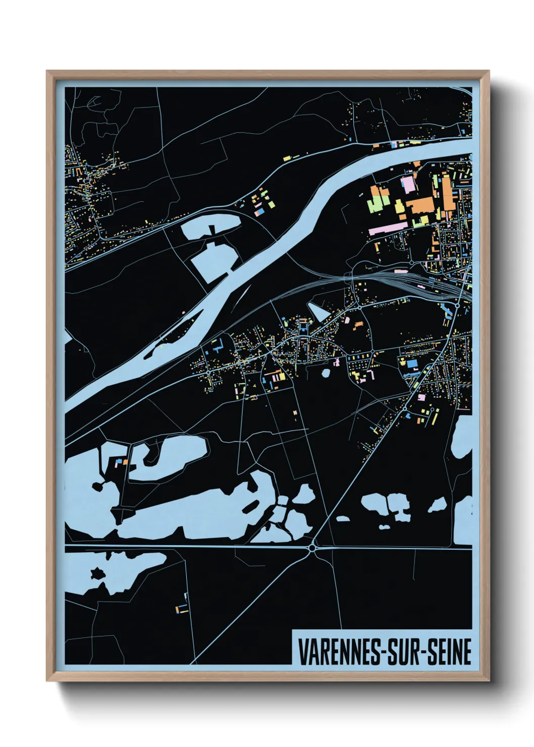 Une affiche de carte sur Varennes-sur-Seine