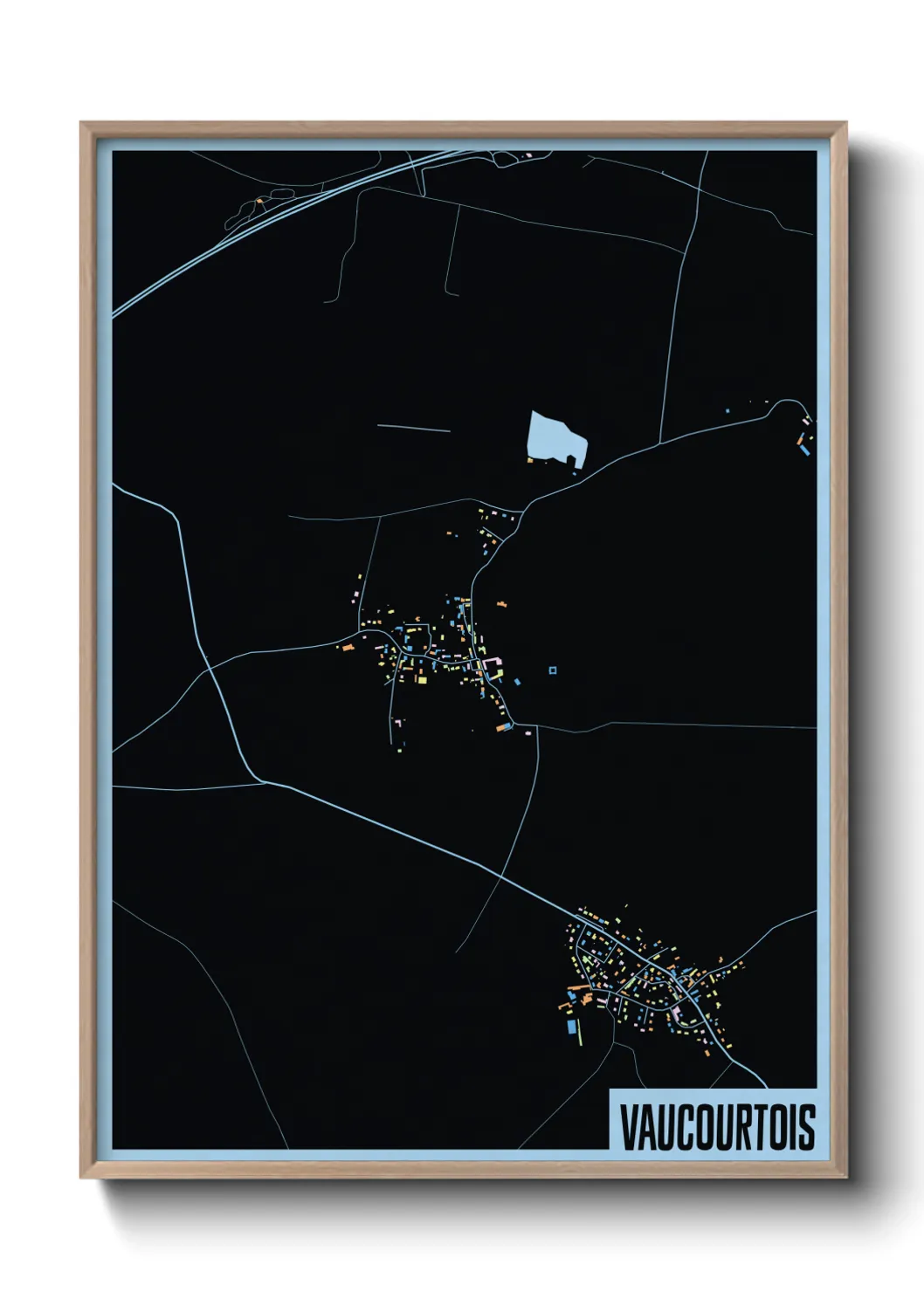 Une affiche de carte sur Vaucourtois