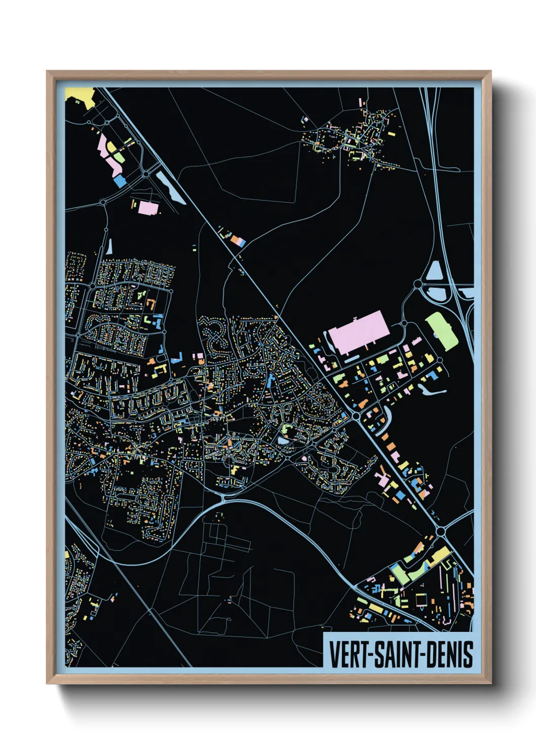 Une affiche de carte sur Vert-Saint-Denis