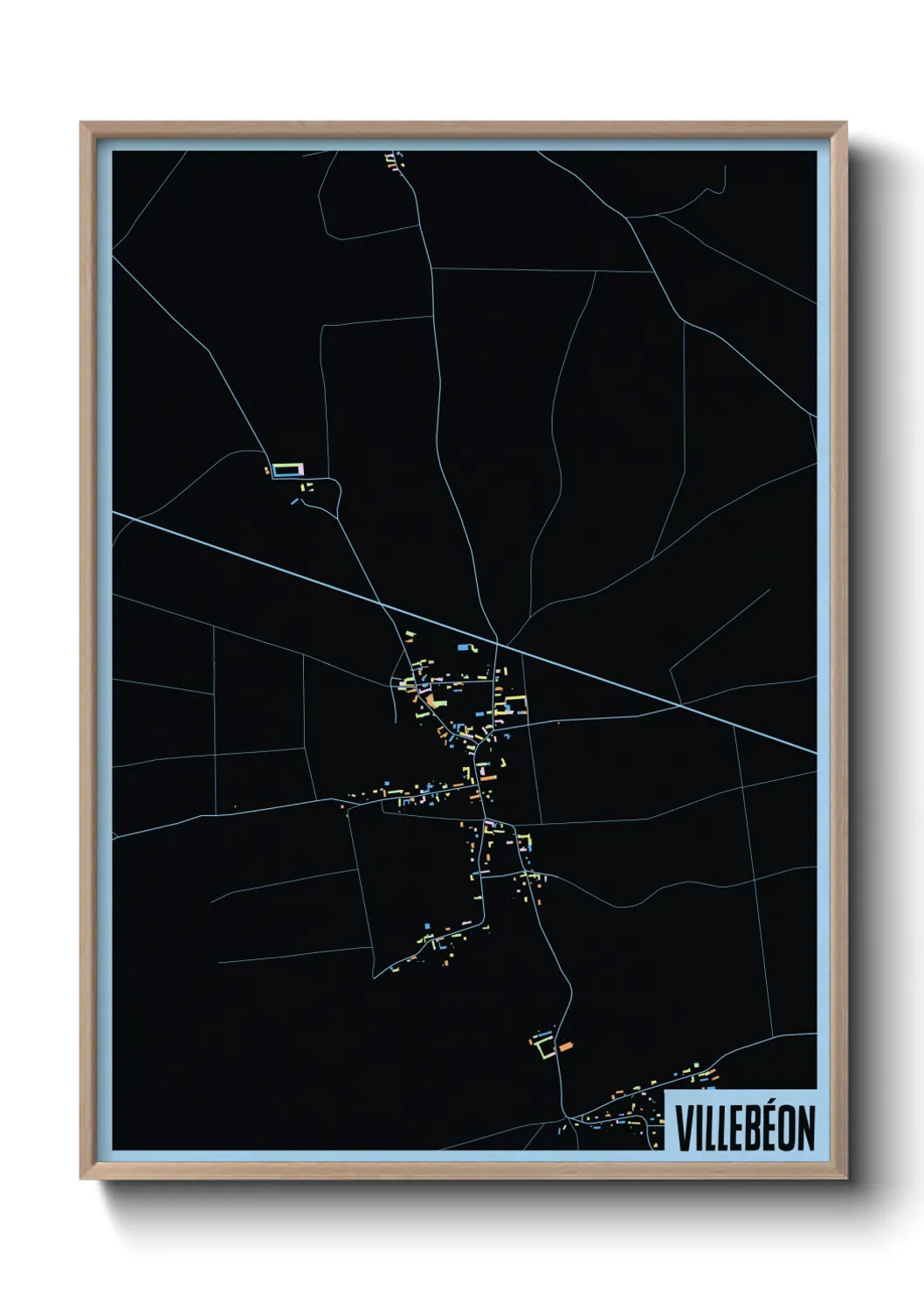 Une affiche de carte sur Villebéon