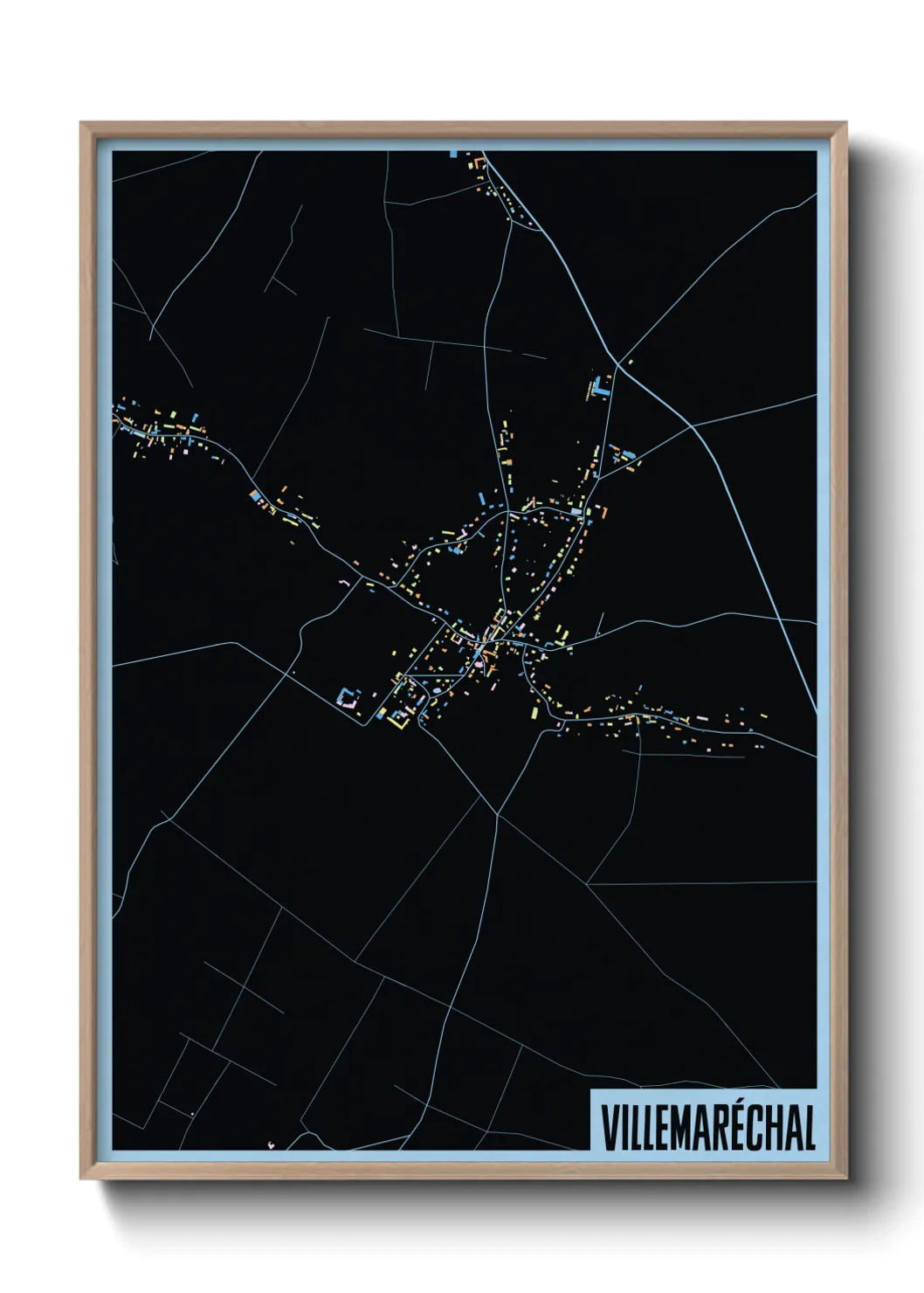 Une affiche de carte sur Villemaréchal