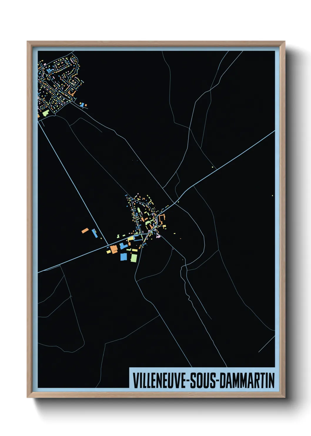Une affiche de carte sur Villeneuve-sous-Dammartin