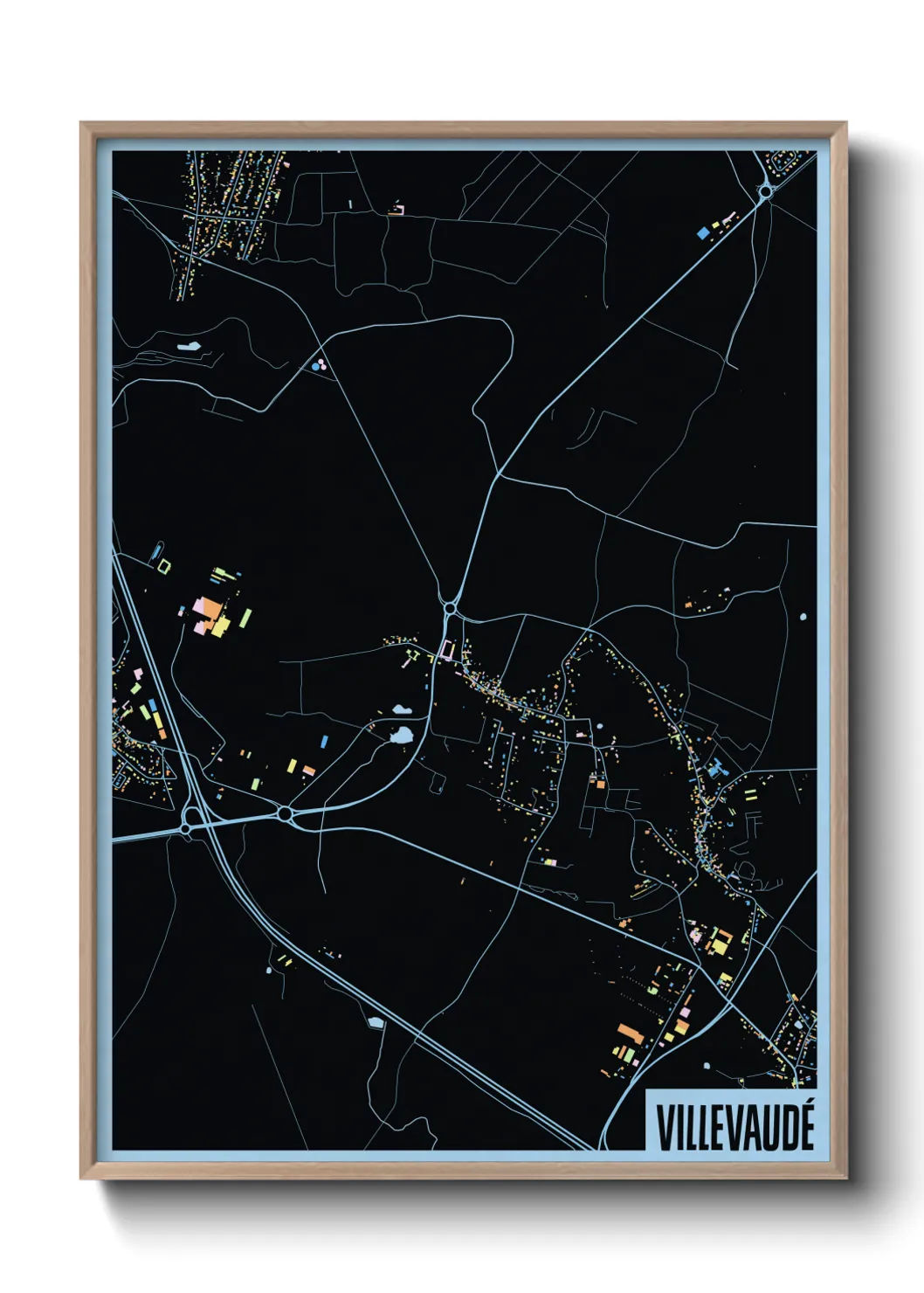 Une affiche de carte sur Villevaudé