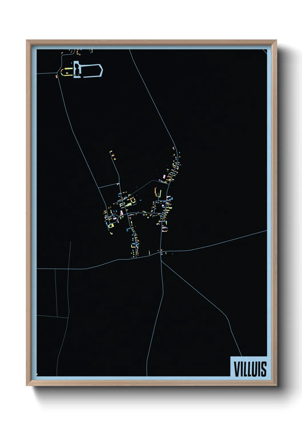 Une affiche de carte sur Villuis