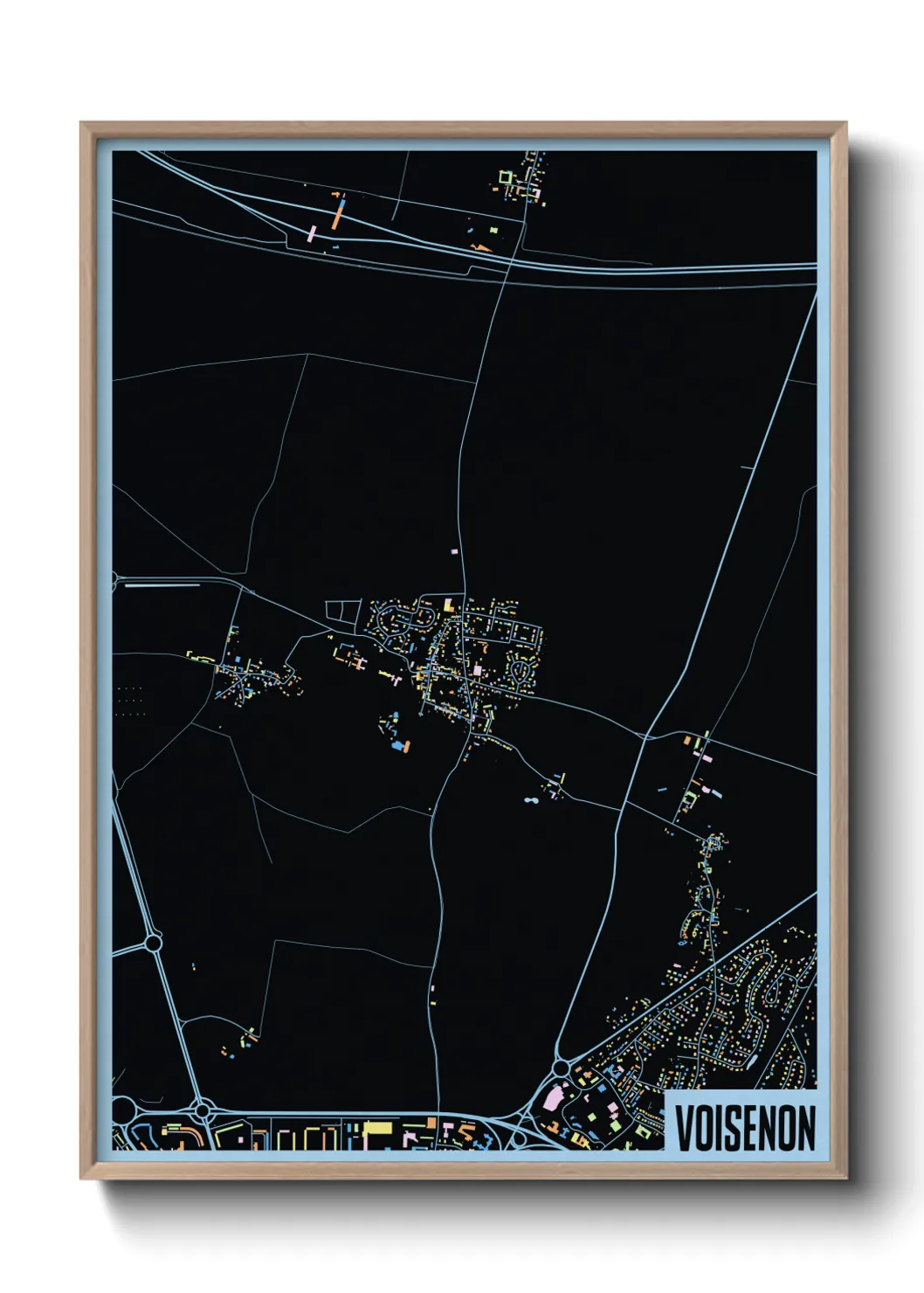 Une affiche de carte sur Voisenon