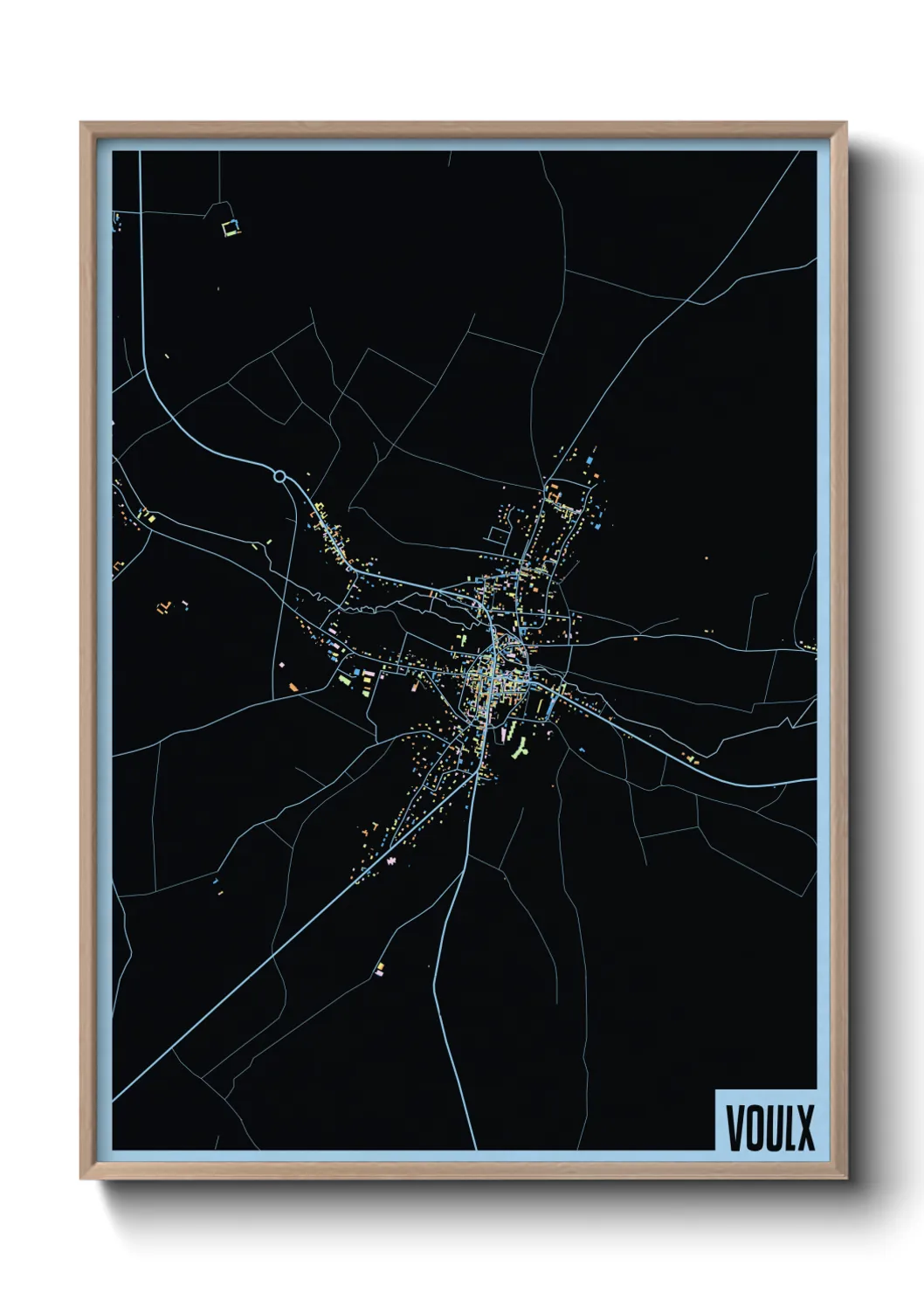 Une affiche de carte sur Voulx