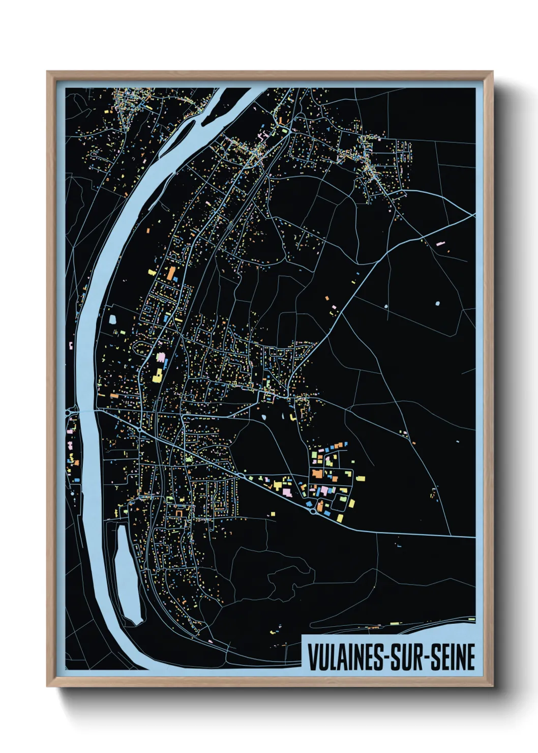 Une affiche de carte sur Vulaines-sur-Seine