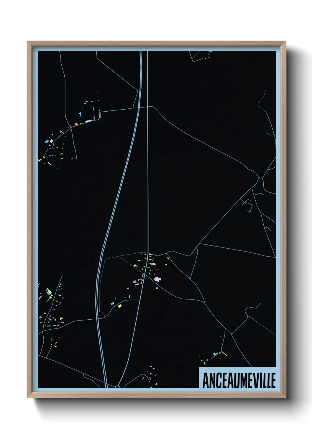 Une affiche de carte sur Anceaumeville