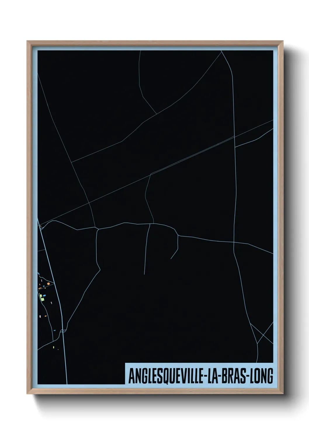 Une affiche de carte sur Anglesqueville-la-Bras-Long