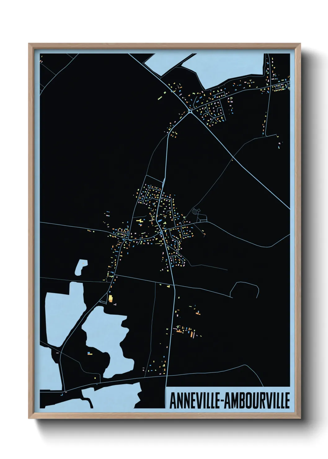 Une affiche de carte sur Anneville-Ambourville