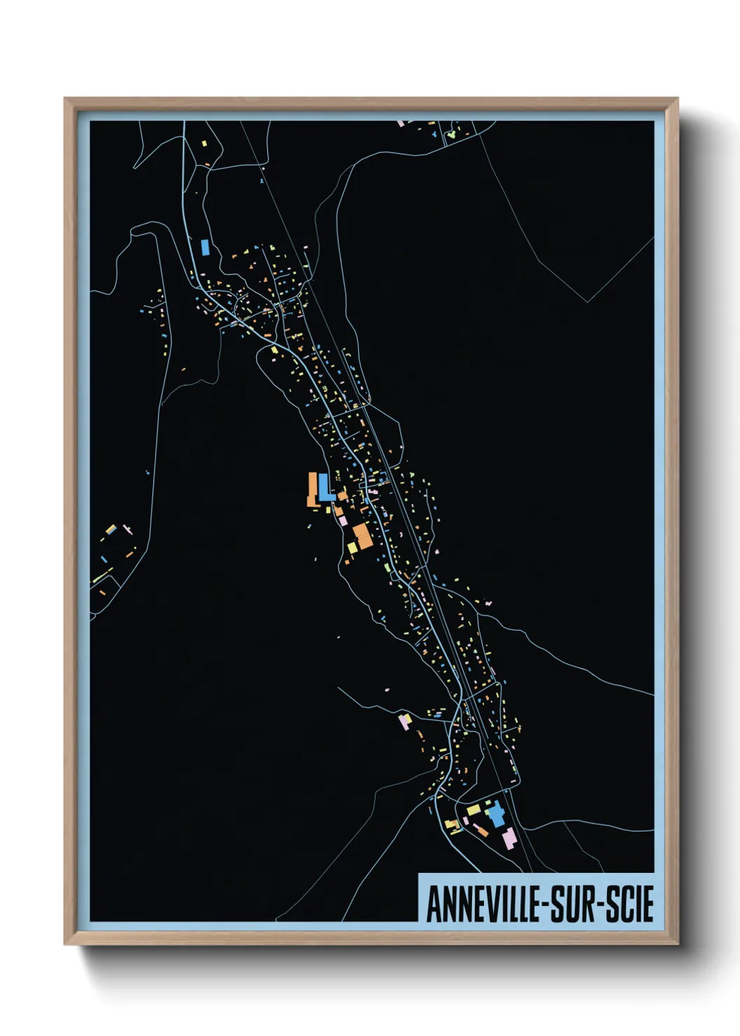 Une affiche de carte sur Anneville-sur-Scie