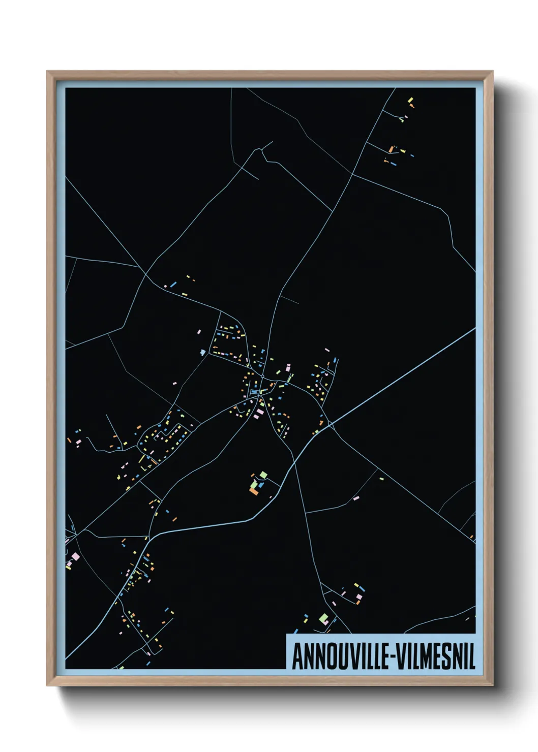 Une affiche de carte sur Annouville-Vilmesnil