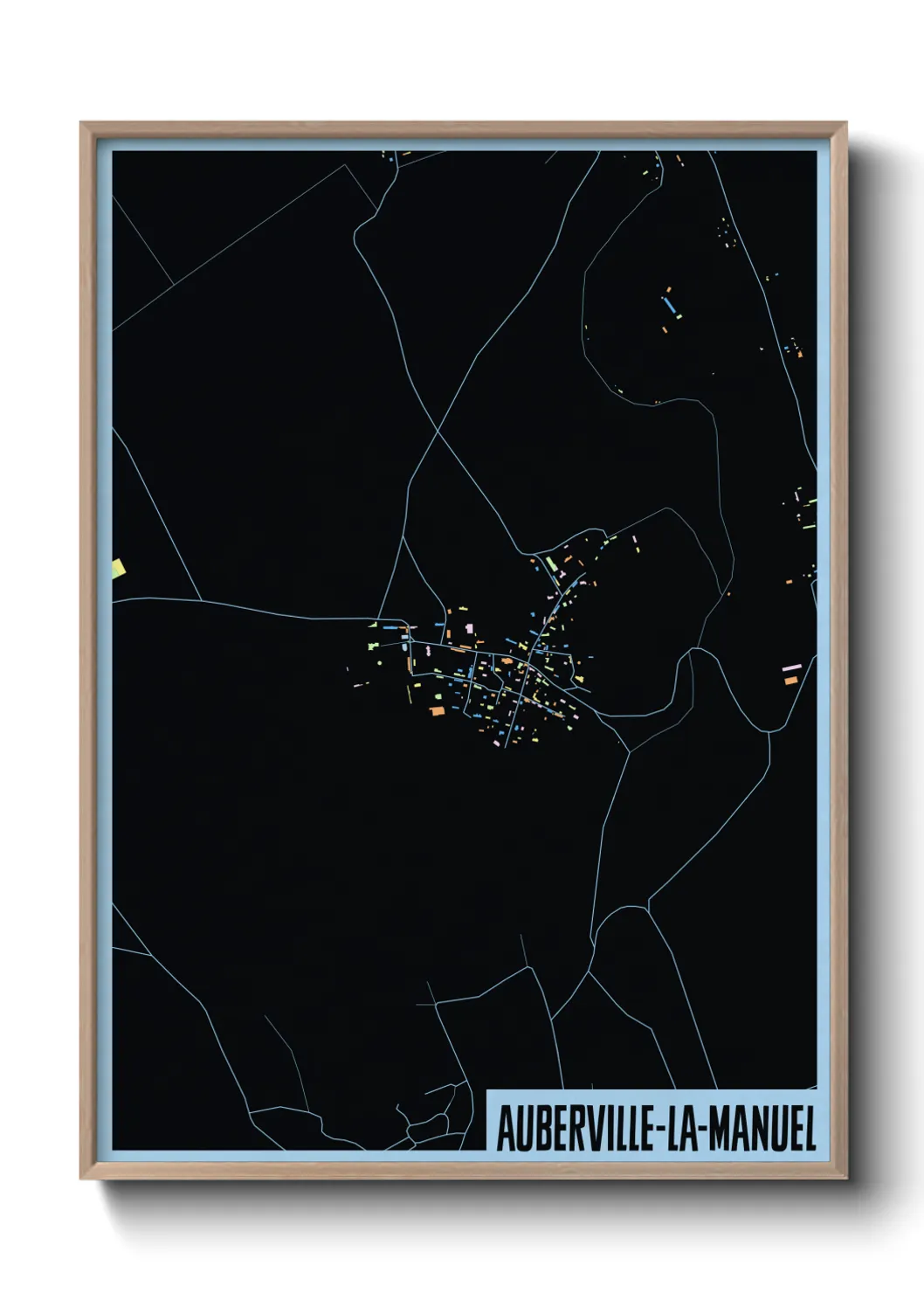 Une affiche de carte sur Auberville-la-Manuel