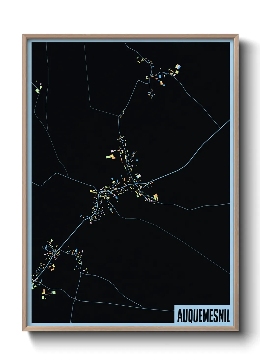 Une affiche de carte sur Auquemesnil