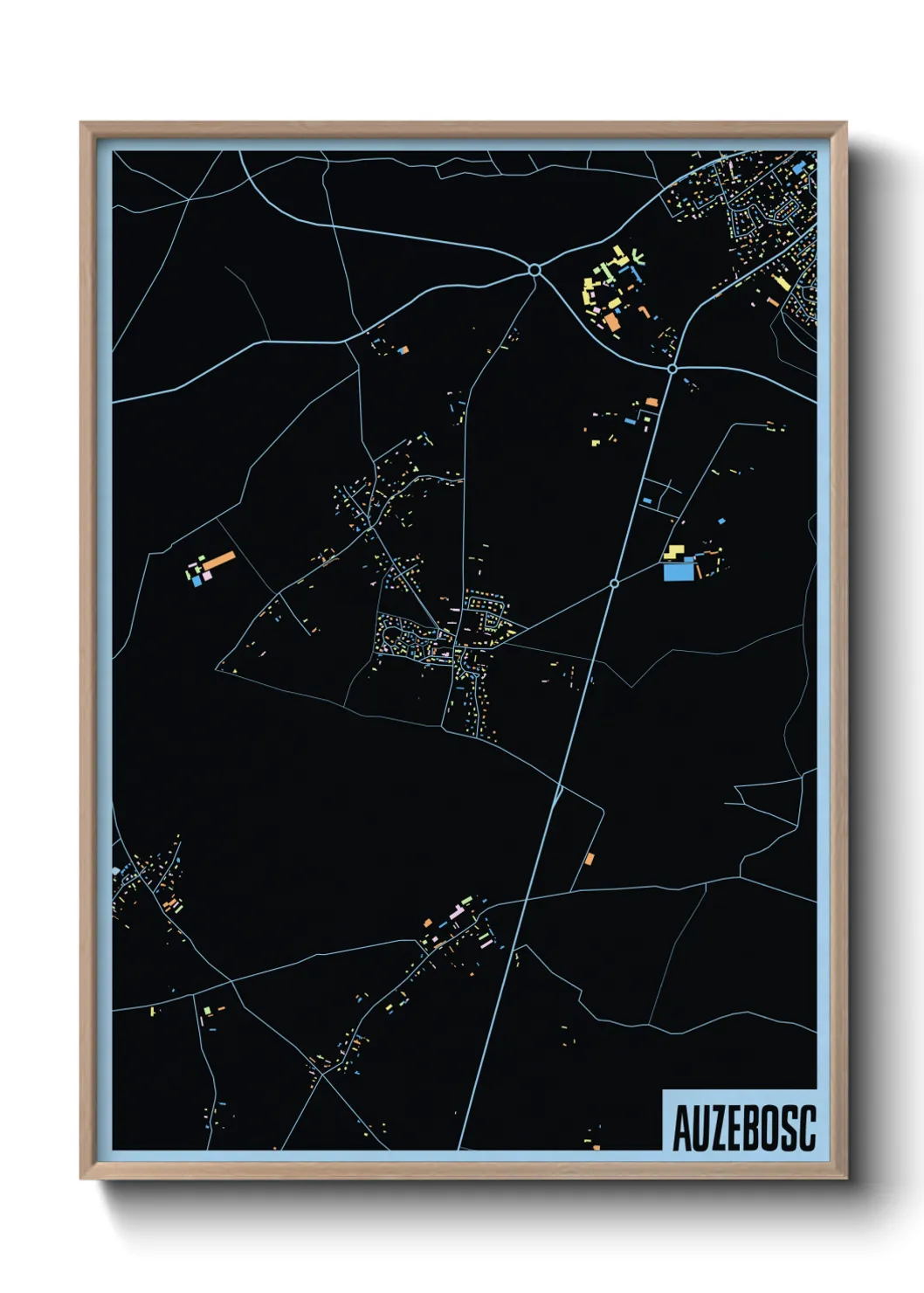 Une affiche de carte sur Auzebosc