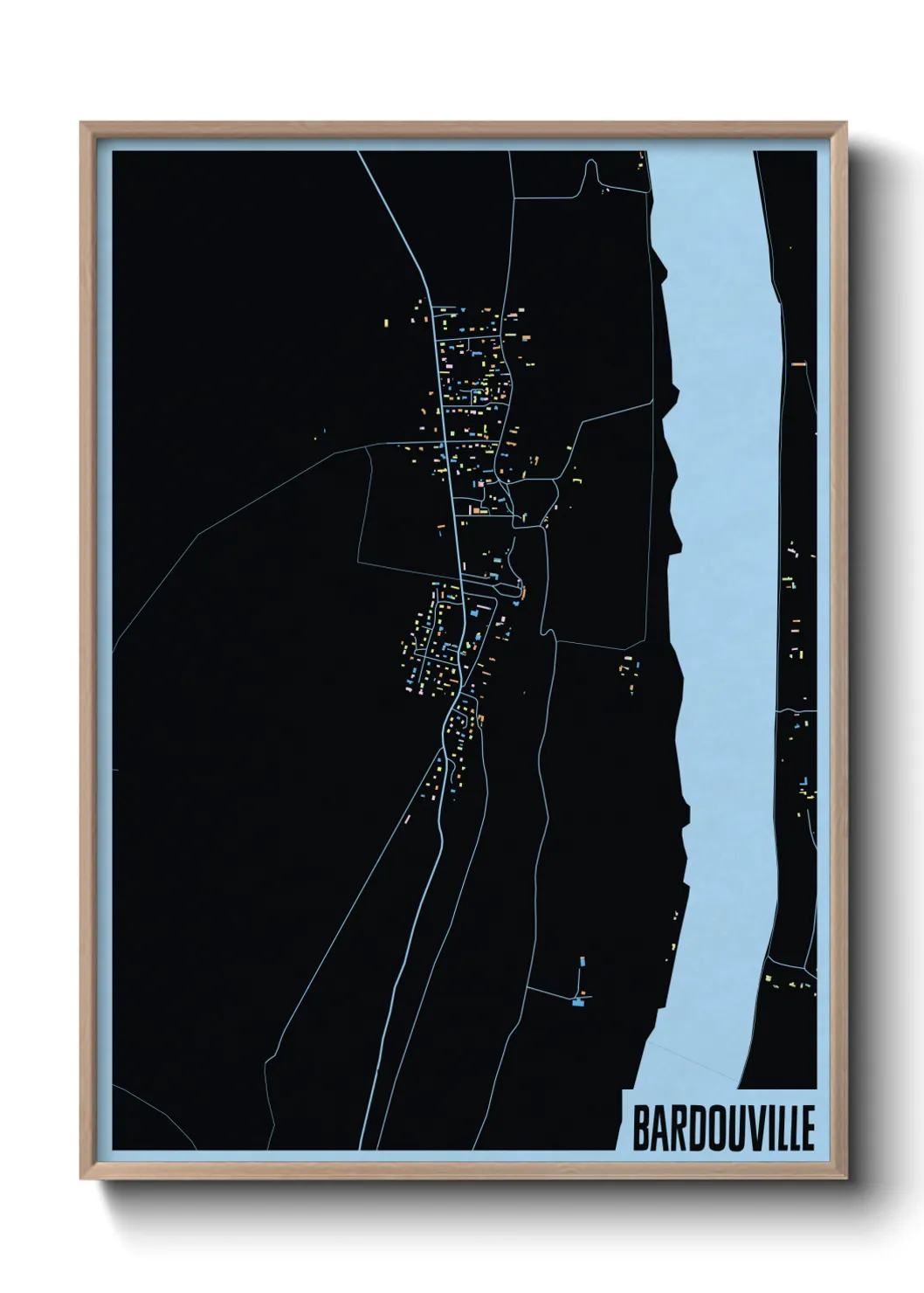 Une affiche de carte sur Bardouville