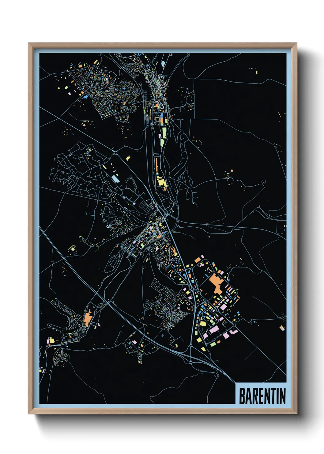 Une affiche de carte sur Barentin